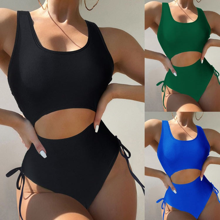 Damen Einteiler Badeanzug mit seitlichen Cut-Out-Details EB