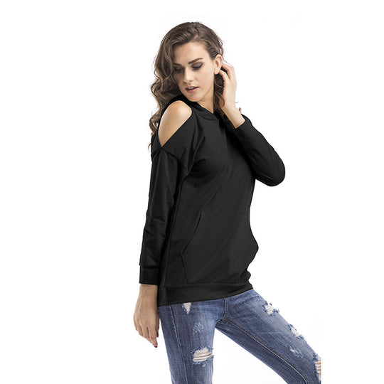 Damen Sweatshirt mit Off-Shoulder Design und bequemer Passform EB