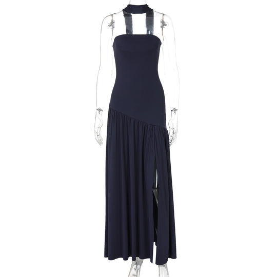 Damen Maxikleid mit raffiniertem Cut-Out-Design und asymmetrischem Saum EB