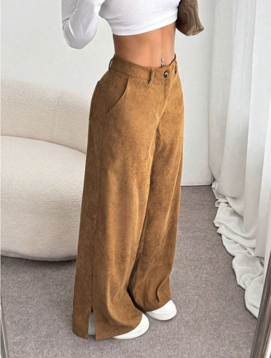 Damen Weite High-Waist Hose EB