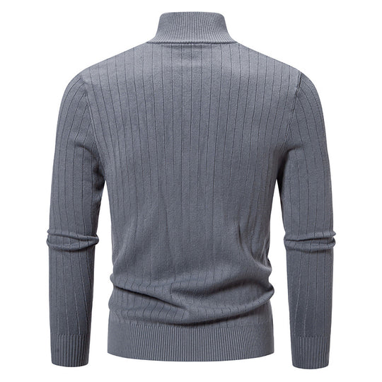 Herren Feiner Strickpullover mit hochabschließendem Kragen EB