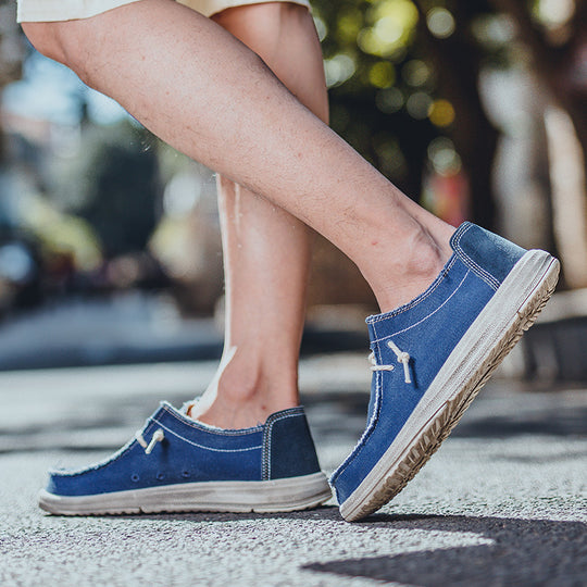 Damen lässige Segelschuhe aus strapazierfähigem Denim-Material EB