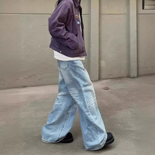 Damen Baggy-Jeans mit modischem Vintage-Look und lässigen Details EB