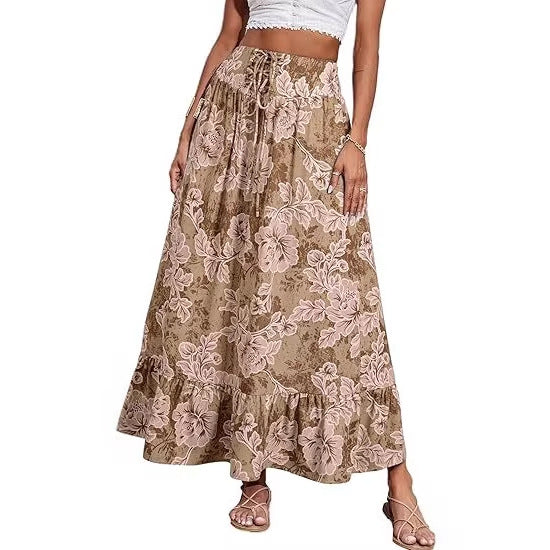 Damen Jumpsuit mit floralem Druck und elastischer Taillierung EB
