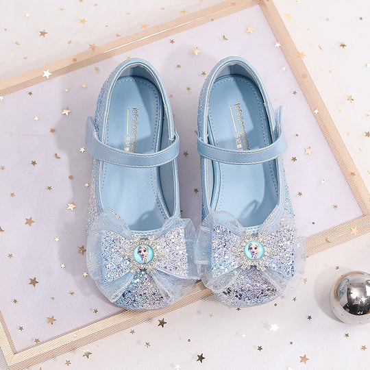 Damen Glitzernde Ballerinas mit Schleife EB
