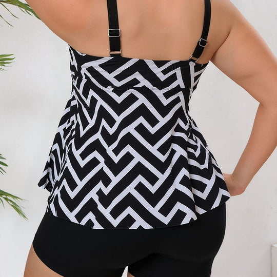 Damen Tankini-Set mit modischem geometrischem Muster EB