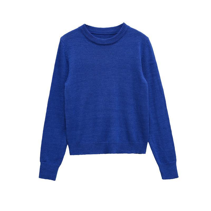 Damen gemütlicher Rundhals-Pullover aus hochwertiger Baumwolle EB