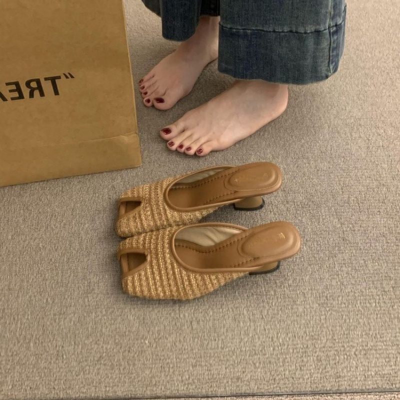 Damen atmungsaktive Mules mit elegantem Rüschendesign EB