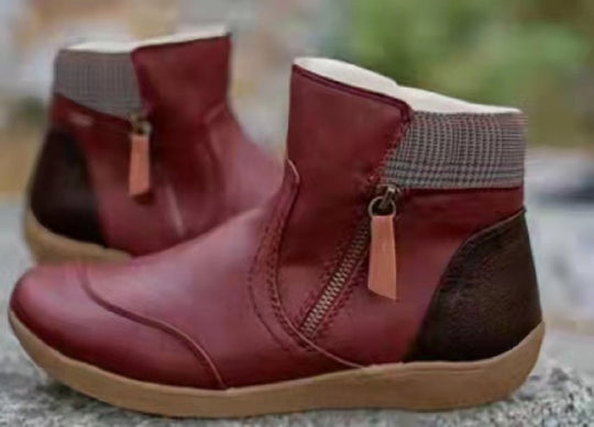 Damen  knöchelhohe Stiefelette mit seitlichem Reißverschluss, gepolstertem Komfortfußbett und flexibler Leichtsohle EB