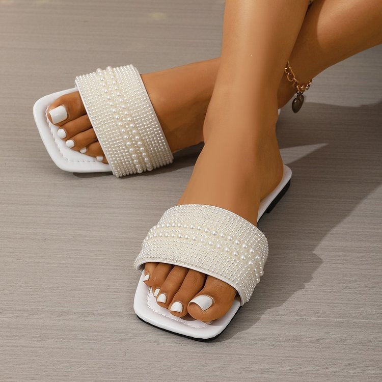 Damen Komfortable und elegante Slipper mit flachem Design EB