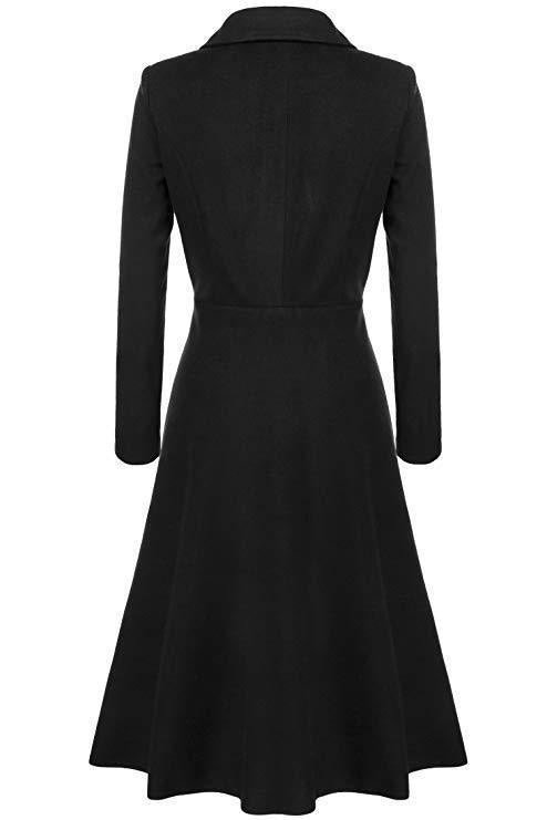 Damen eleganter Trenchcoat mit strukturiertem Fleece und kunstvollen Knopfdetails EB