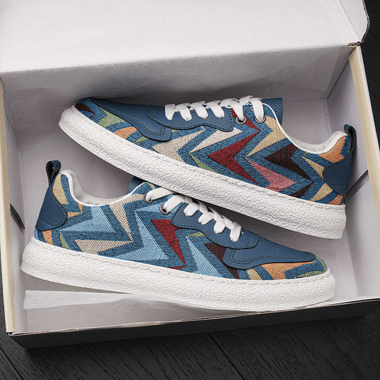 Damen modische Sneakers mit geometrischem Design und komfortabler Sohle EB