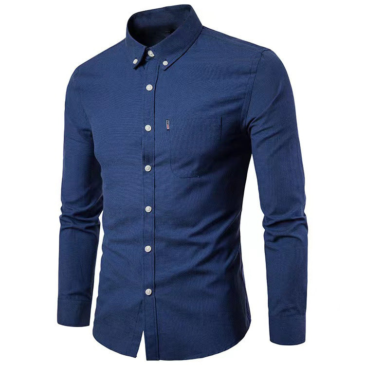 Herren nan tailliertes Oxford-Hemd mit Button-Down-Kragen und Brusttasche EB