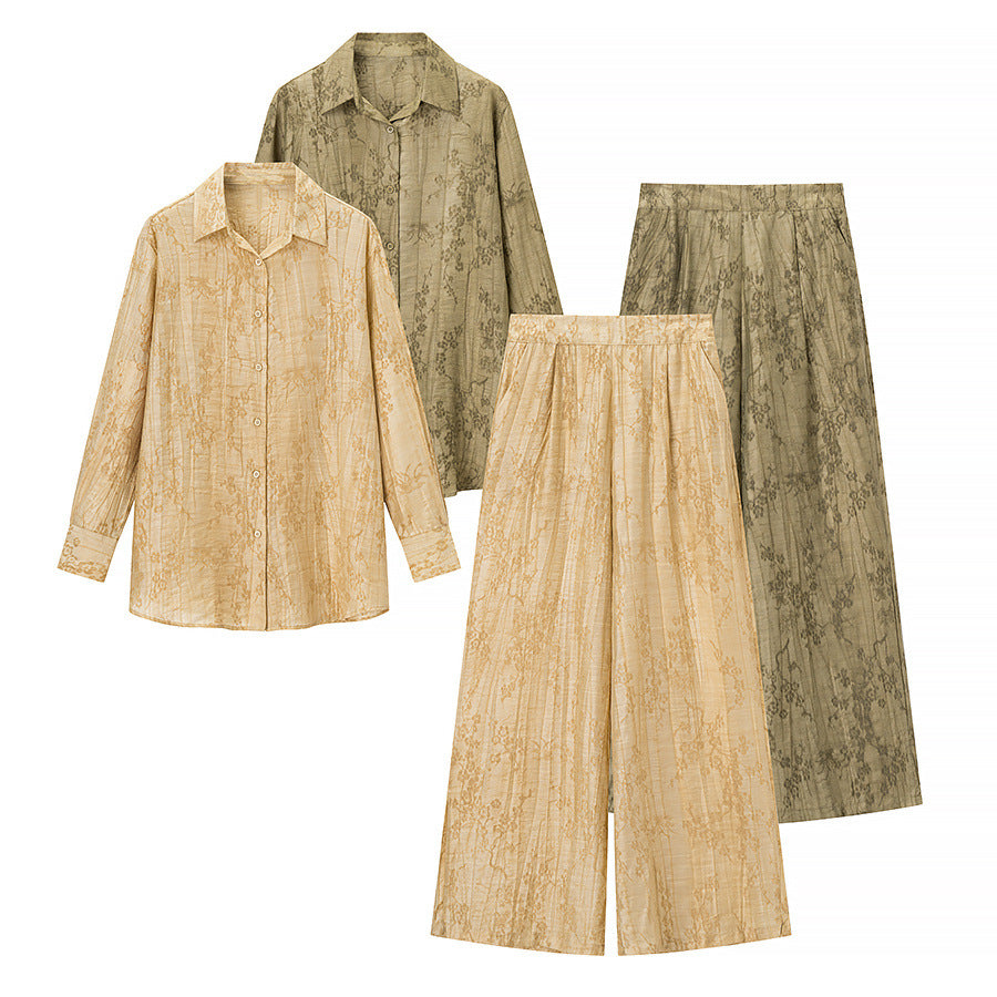 Damen lässiges Set mit floralem Muster und lockerer Passform EB