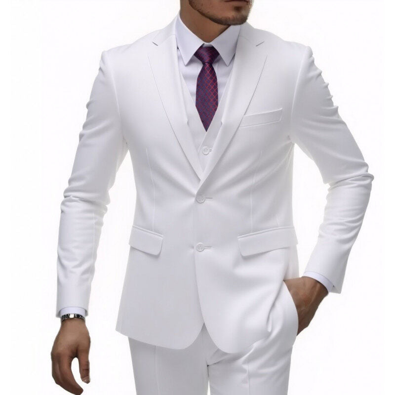 Herren nan dreiteiliges Slim-Fit Anzugset mit Weste, schmalem Revers und taillierter Silhouette EB
