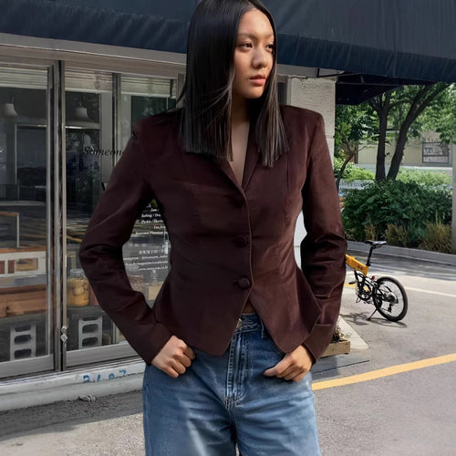 Damen elegante Blazerjacke mit tailliertem Schnitt EB