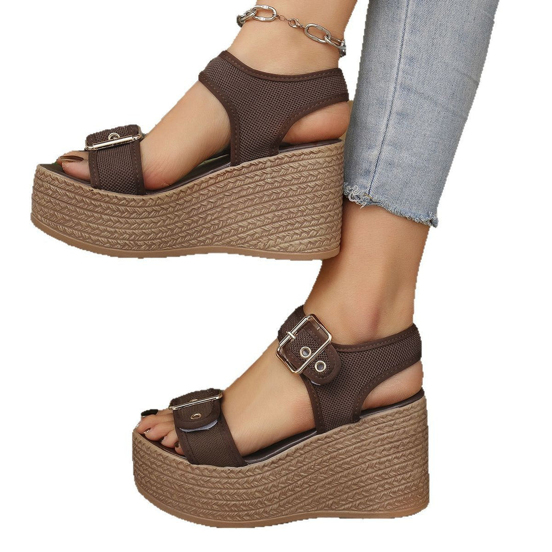 Damen Plattform-Sandalen aus atmungsaktivem Material EB