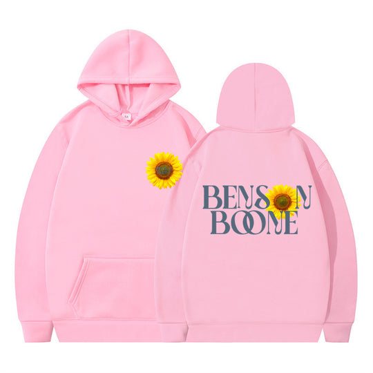 Damen Kapuzenpullover mit einzigartigem Sonnenblumenmotiv und bequemer Passform EB