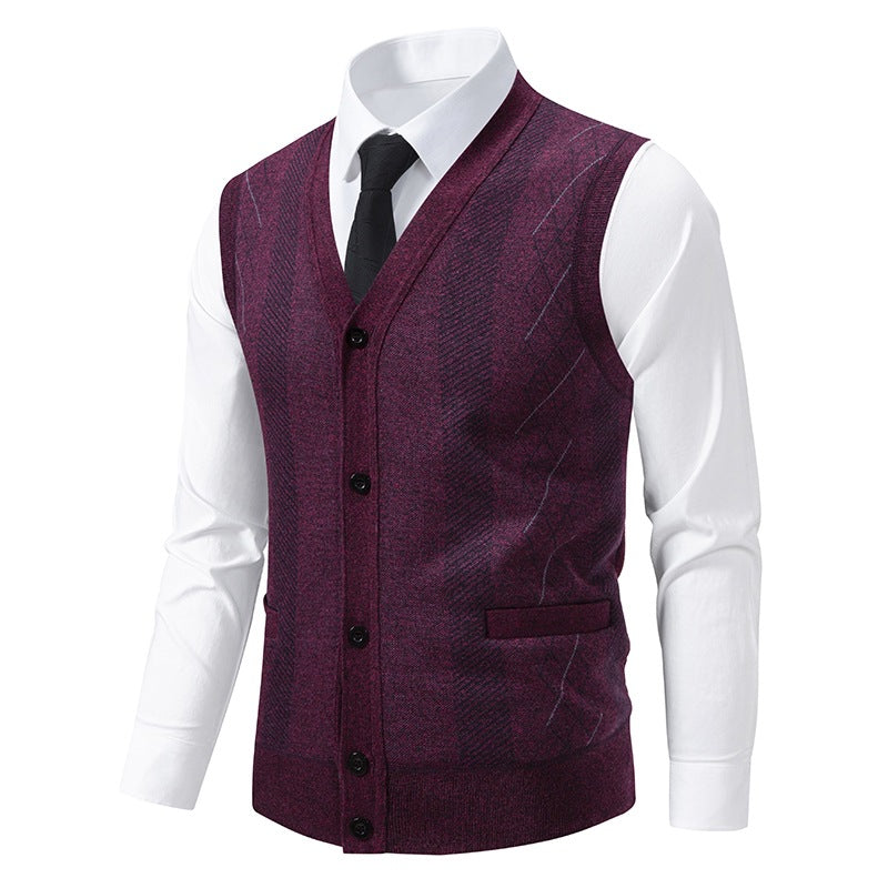 Herren elegante Weste mit strukturiertem Design und praktischen Taschen EB