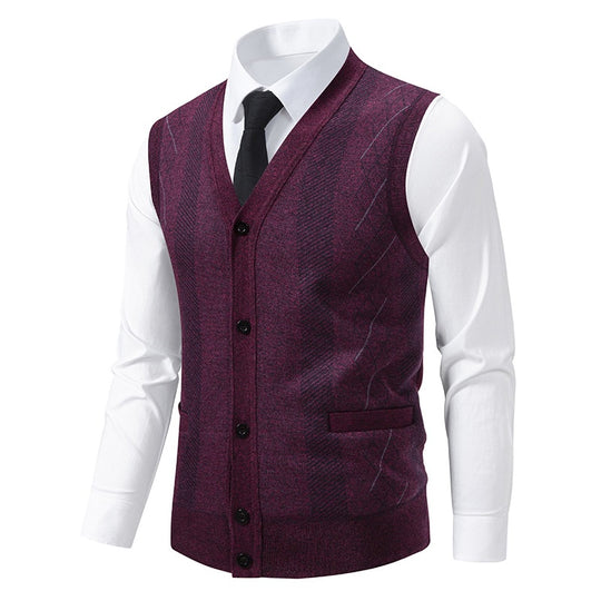 Herren elegante Weste mit strukturiertem Design und praktischen Taschen EB