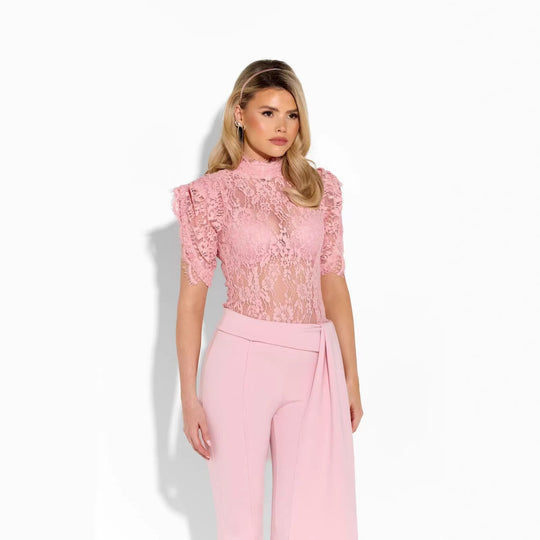 Damen Elegante Flared-Hose mit seitlichem Drapierungseffekt EB