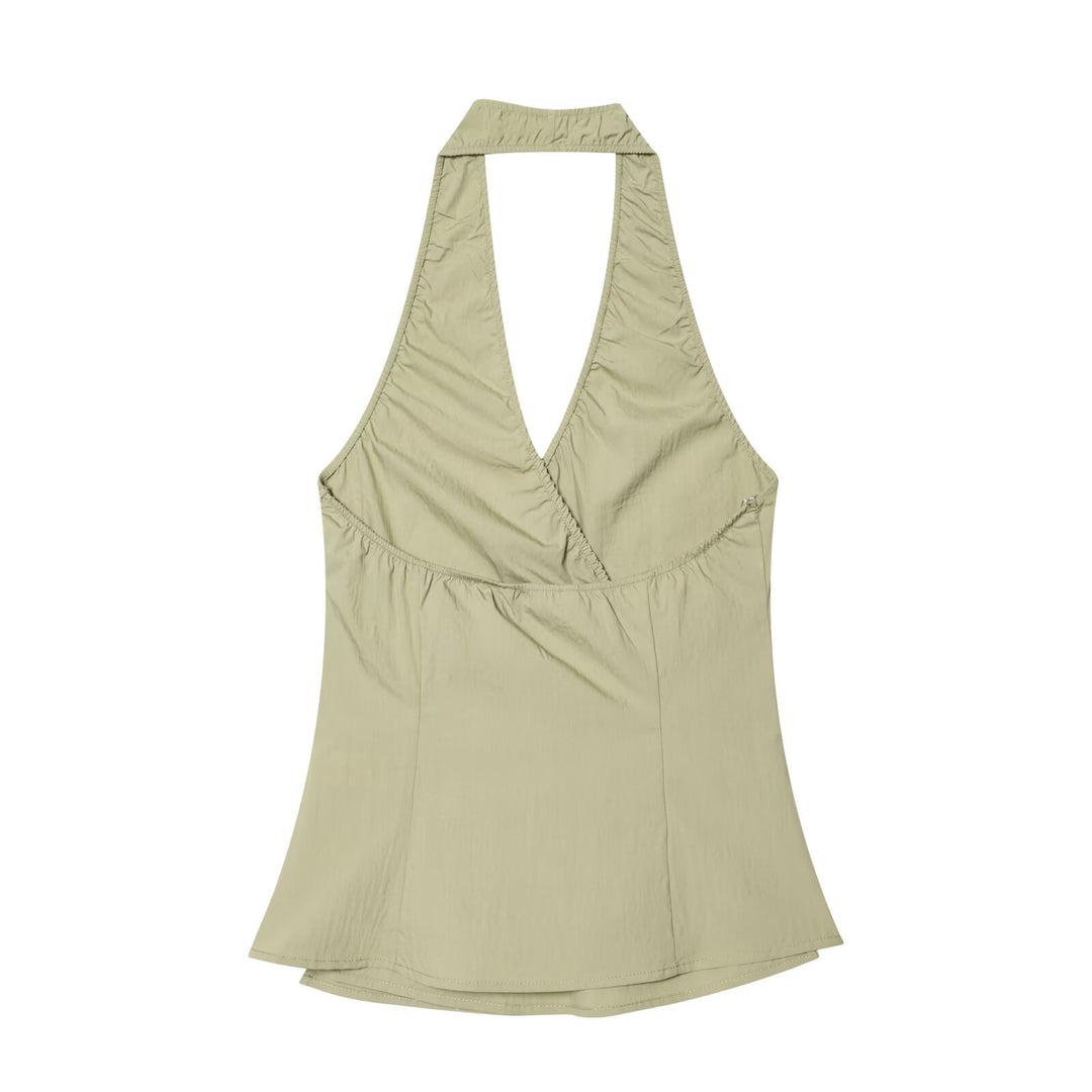 Damen Halterneck Top mit elegantem Knoten-Detail und fließendem Schnitt EB