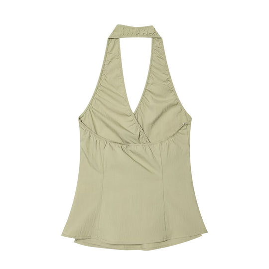 Damen Halterneck Top mit elegantem Knoten-Detail und fließendem Schnitt EB
