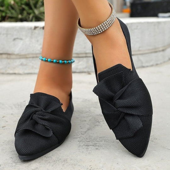 Damen Ballerinas mit großem Schleifendetail EB 1780917992