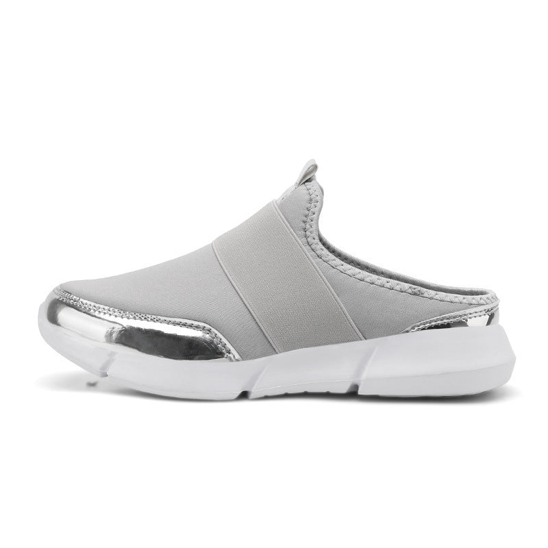 Damen Bequeme Slip-On Clogs mit elastischem Obermaterial EB