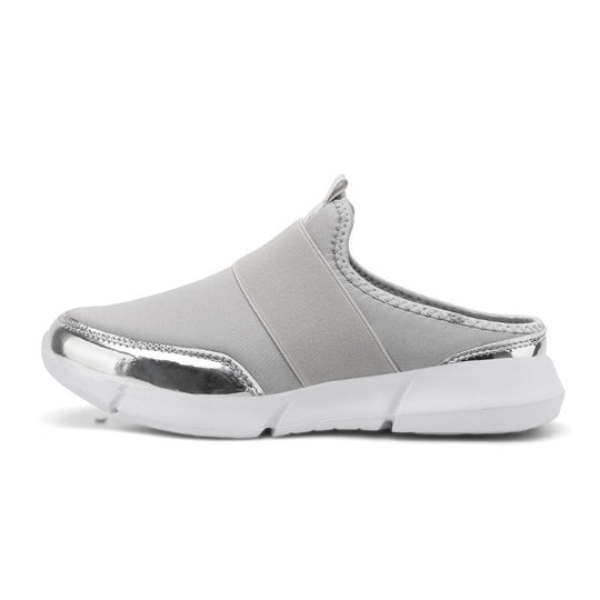 Damen Bequeme Slip-On Clogs mit elastischem Obermaterial EB