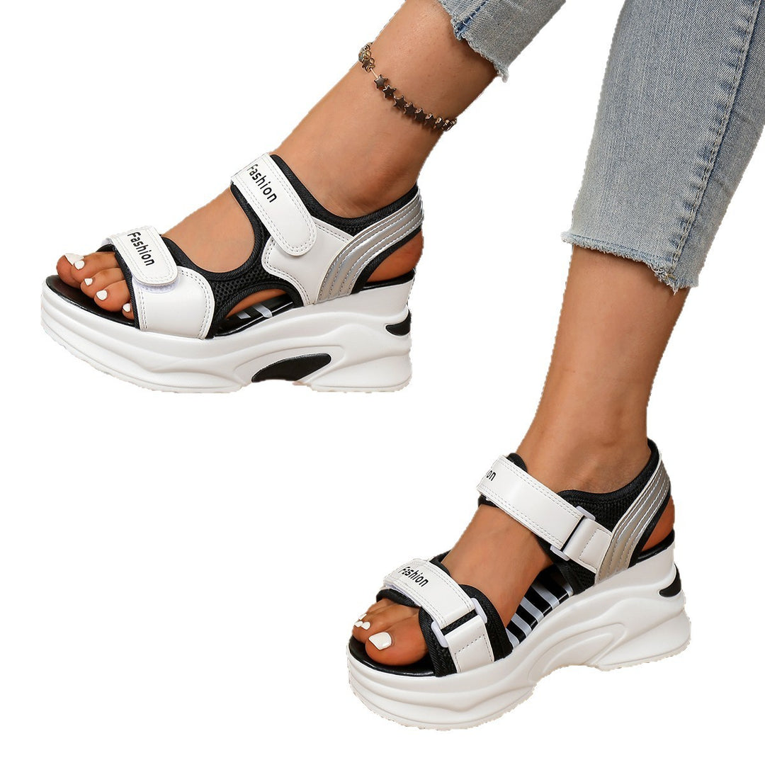 Damen Sportliche Wedge-Sandalen mit verstellbarem Riemendesign und dämpfender Sohle EB