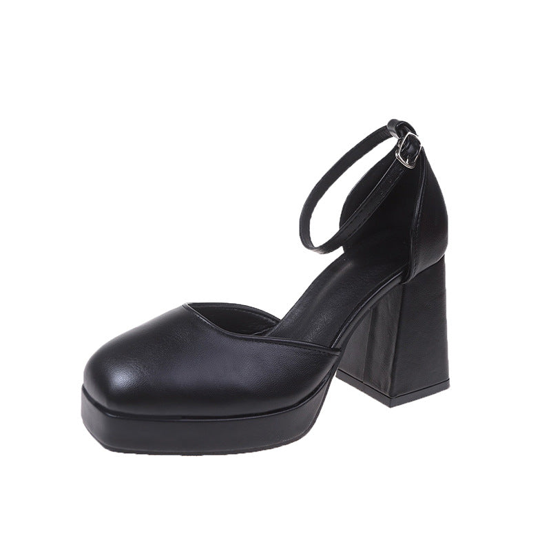 Damen Elegante Plateau-Pumps mit verstellbarem Riemchen EB