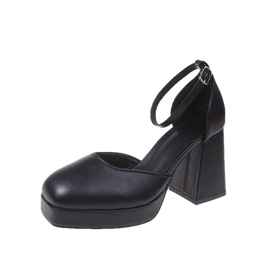 Damen Elegante Plateau-Pumps mit verstellbarem Riemchen EB