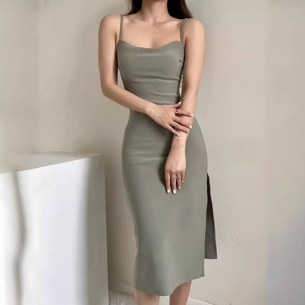 Damen langes Abendkleid mit elegantem Schlitz EB