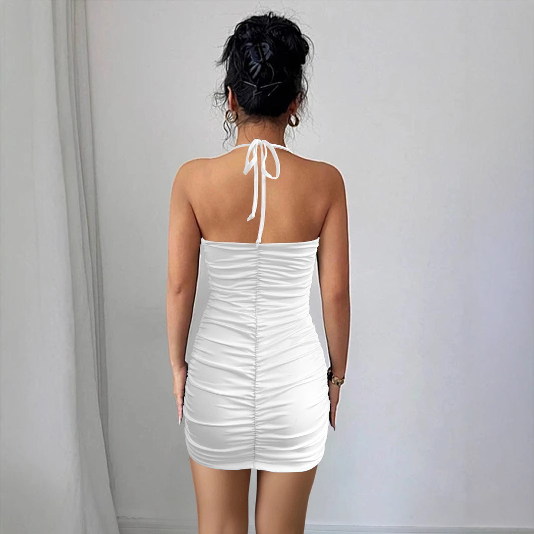 Damen Sexy Minikleid mit cut-out Details und gerafftem Design EB