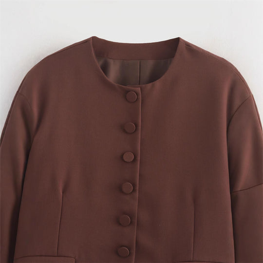 Damen Kurzjacke mit eleganten Knopfdetails EB