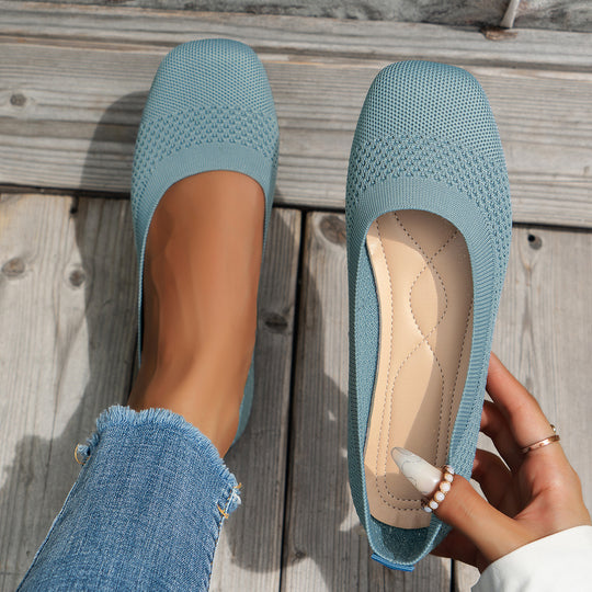 Damen Stylish und bequeme Ballerinas mit elastischem Obermaterial EB