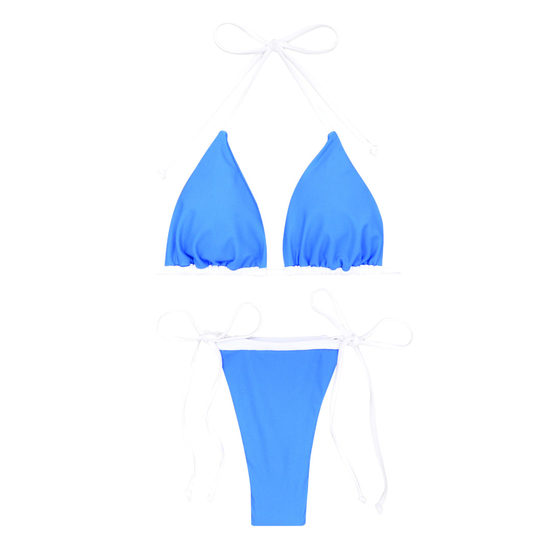 Damen Triangel-Bikini mit verstellbaren Trägern und seitlichem Bindeband EB