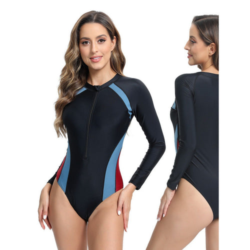 Damen Surfanzug mit langem Arm und sportlichem Reißverschluss EB