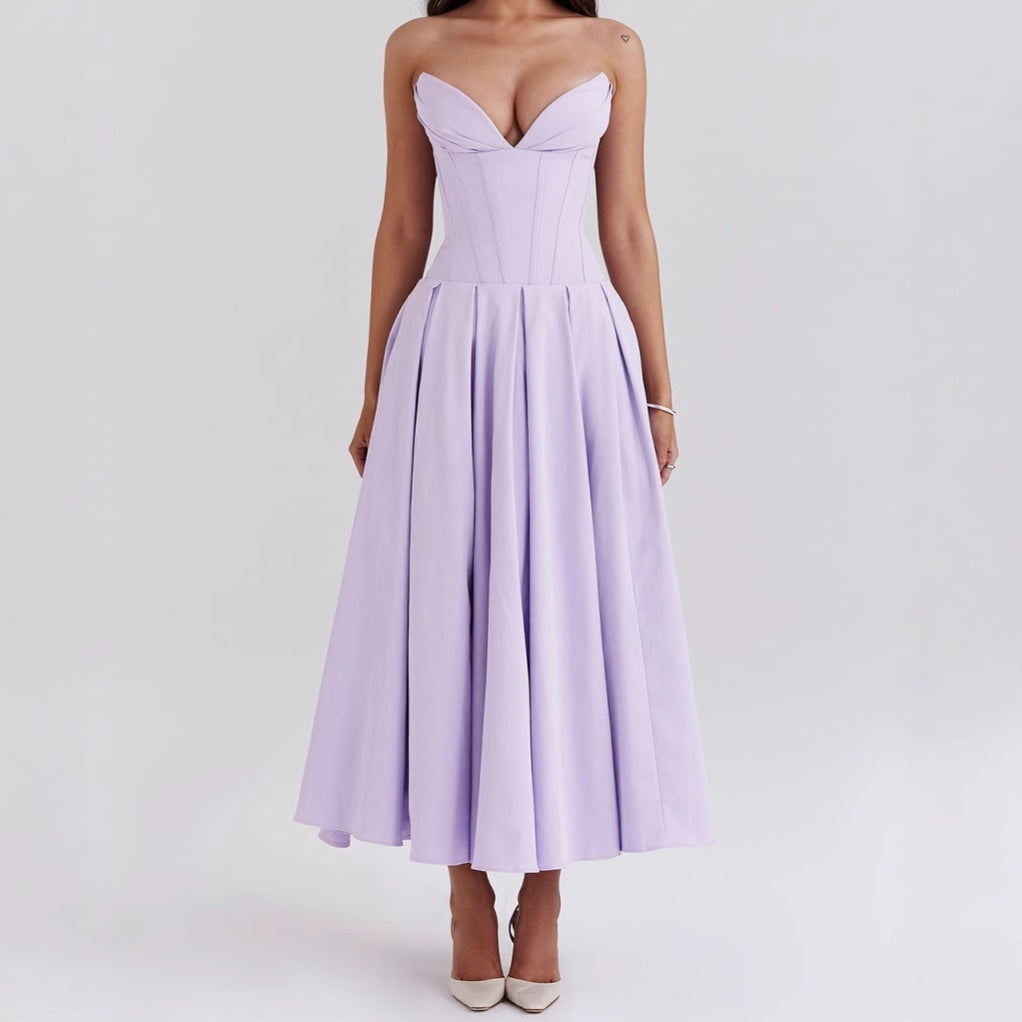 Damen Abendkleid mit taillierter Silhouette und A-linien Schnitt EB