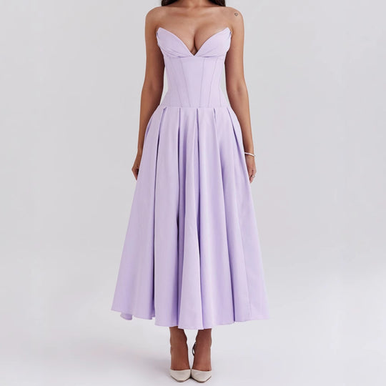 Damen Abendkleid mit taillierter Silhouette und A-linien Schnitt EB