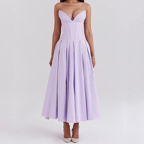 Damen Abendkleid mit taillierter Silhouette und A-linien Schnitt EB