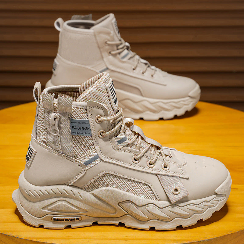 Damen Hohe Schnürstiefel mit trendigem Design und rutschfester Sohle EB