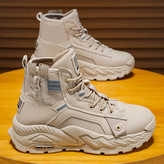 Damen Hohe Schnürstiefel mit trendigem Design und rutschfester Sohle EB