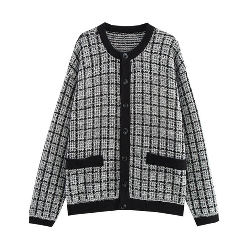 Damen Strickjacke im klassischen Karomuster EB