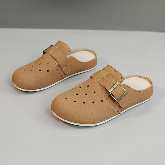 Damen Bequeme Clogs mit modischem Riemen und atmungsaktiver Obermaterialstruktur EB