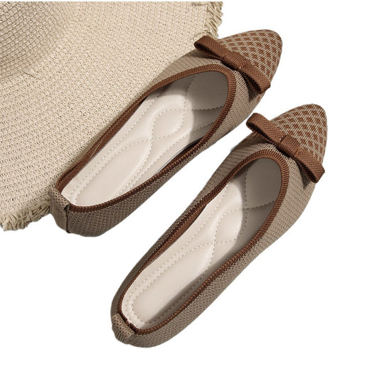 Damen spitze Ballerinas mit dekorativem Schleifen-Detail EB