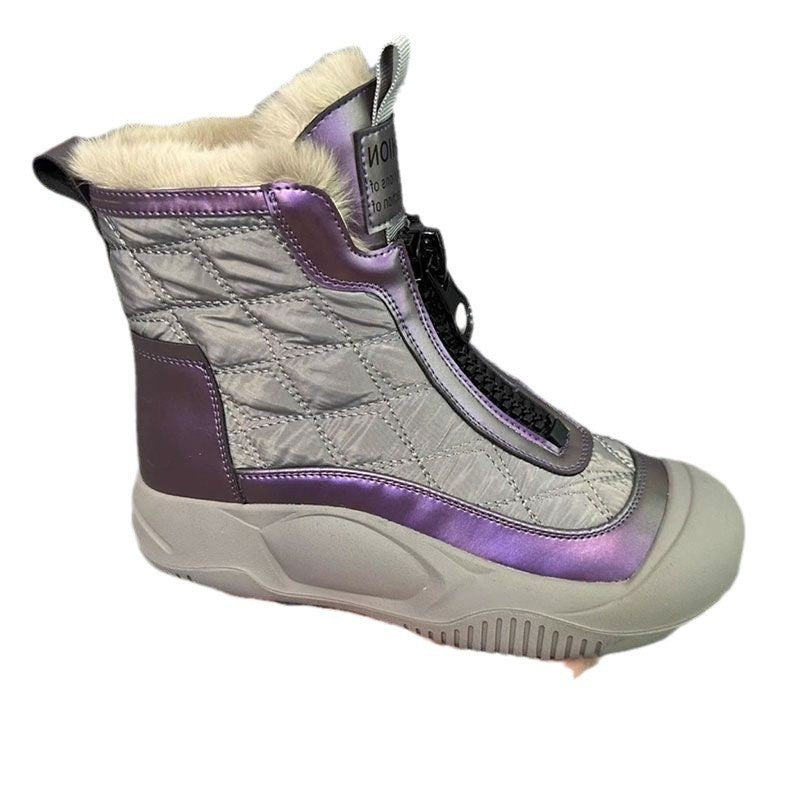 Damen gefütterte Winterstiefel mit seitlichem Reißverschluss und rutschfester Sohle EB