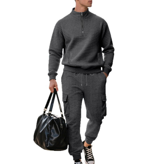 Herren Sweatshirt und Jogginghose Set mit Reißverschluss und praktischen Taschen EB