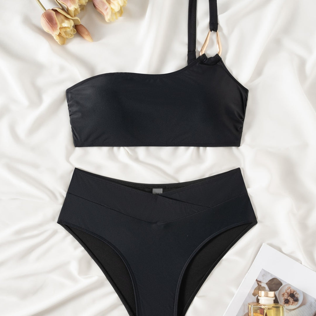 Damen Bikini-Set mit verstellbarem Oberteil und hohem Bund EB